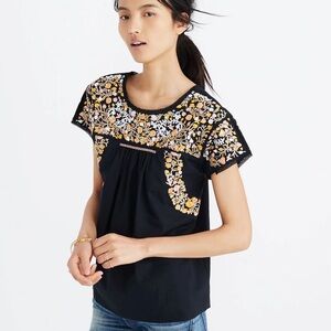 Madewell Embroidered Springtime Top M